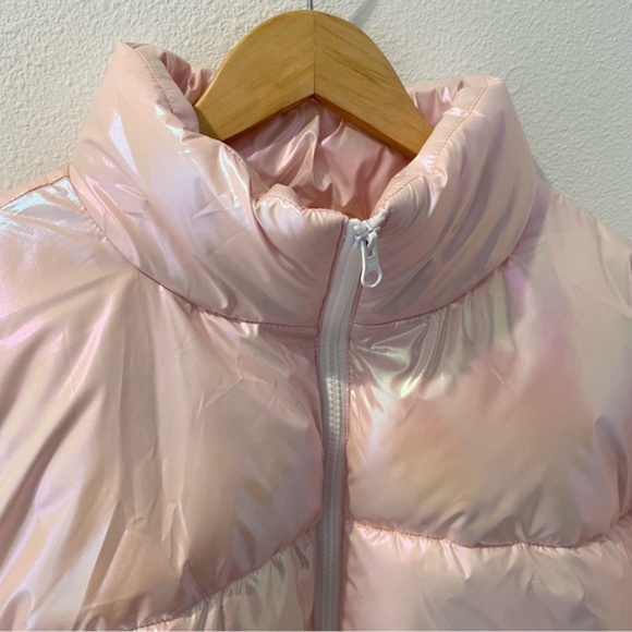 SOLD - BP Nordstrom Iridescent Oversize Puffer Jacket Pink Large NWT - Picture 4 of 11